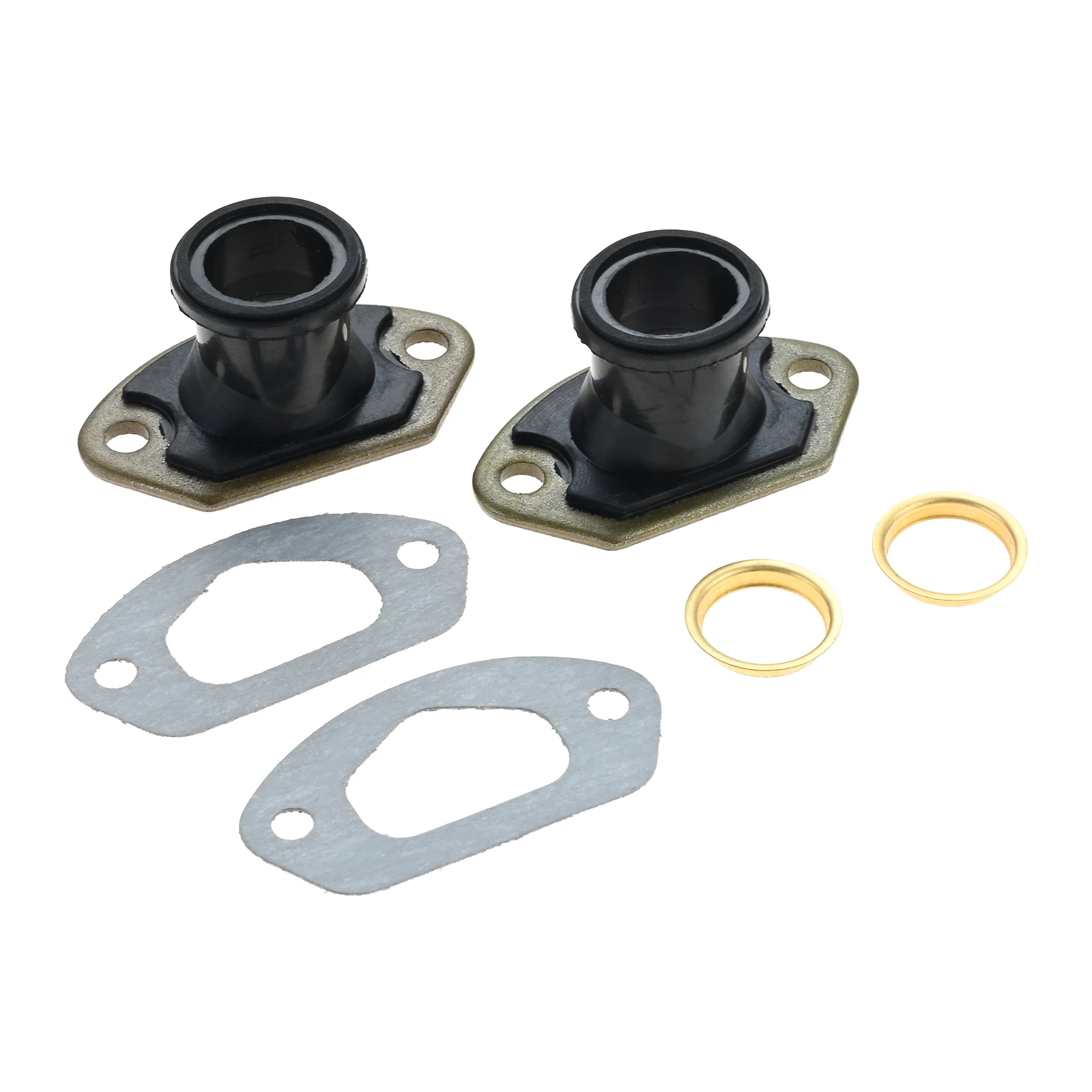 2 Sets Chainsaw Parts Exhaust Intake Manifold with Brass Ring & Gasket for 45CC/4500 52CC/5200 58CC/5800 Chinese Chainsaw Parts
