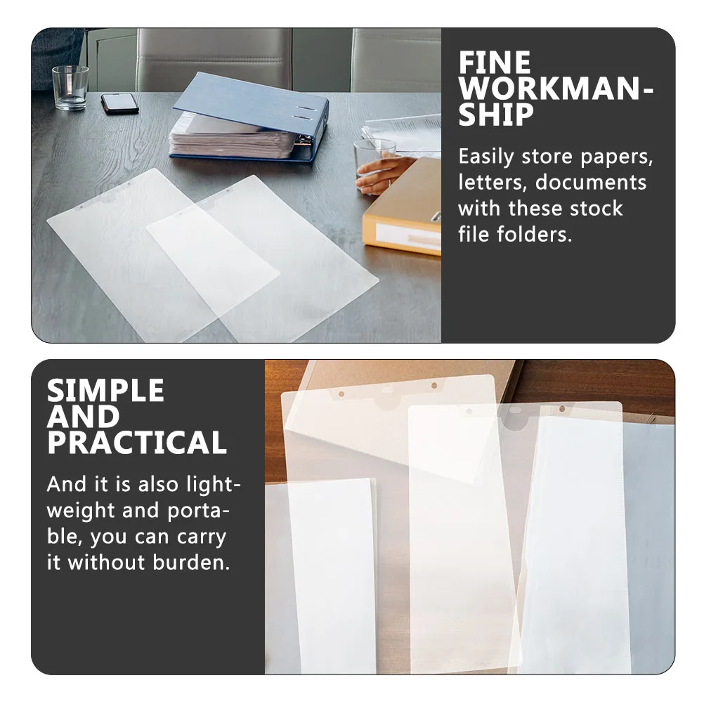 24Pcs File Folder Clear Plastic Document Organizer Paper Storage Bag Office Use File Holder Protective Document Folder
