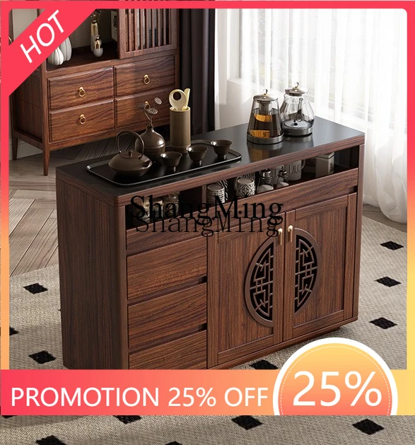 

CL solid wood dining side cabinet tea bar machine integrated smart living room wall storage cabinet