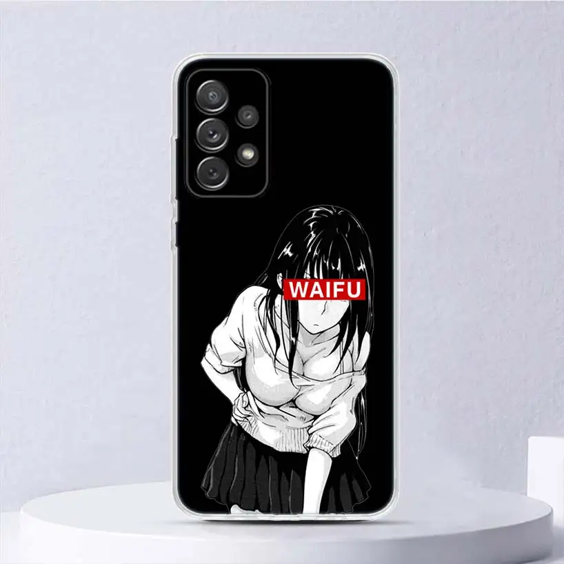 Sad Anime Aesthetic Senpai Soft Case For Samsung Galaxy A51 A71 A50 A70 A21S Phone Cover A30 A20E A10 A31 A41 A6 A7 A8 A9 Shell