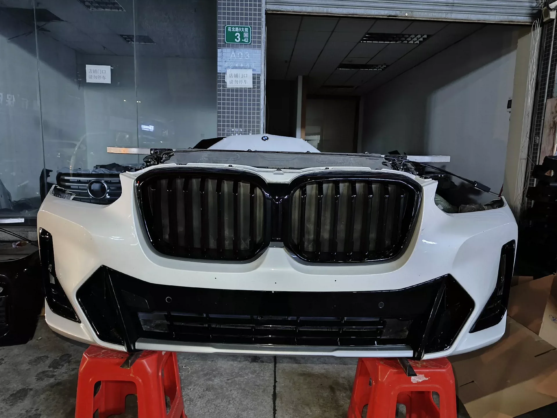 Original for X3 G08 2021 Front Bumper Assembly with Headlamps Grilles Fans M Sport Nosecu 3