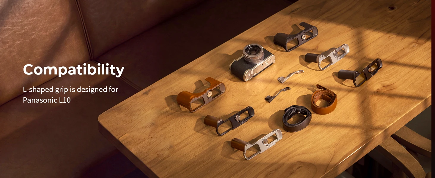 SmallRig L-förmiger Haltegriff für Panasonic LUMIX L10, Titan-Griff mit integriertem Silikon und Arca-Swiss Schnellwechselplatte – Detail 2