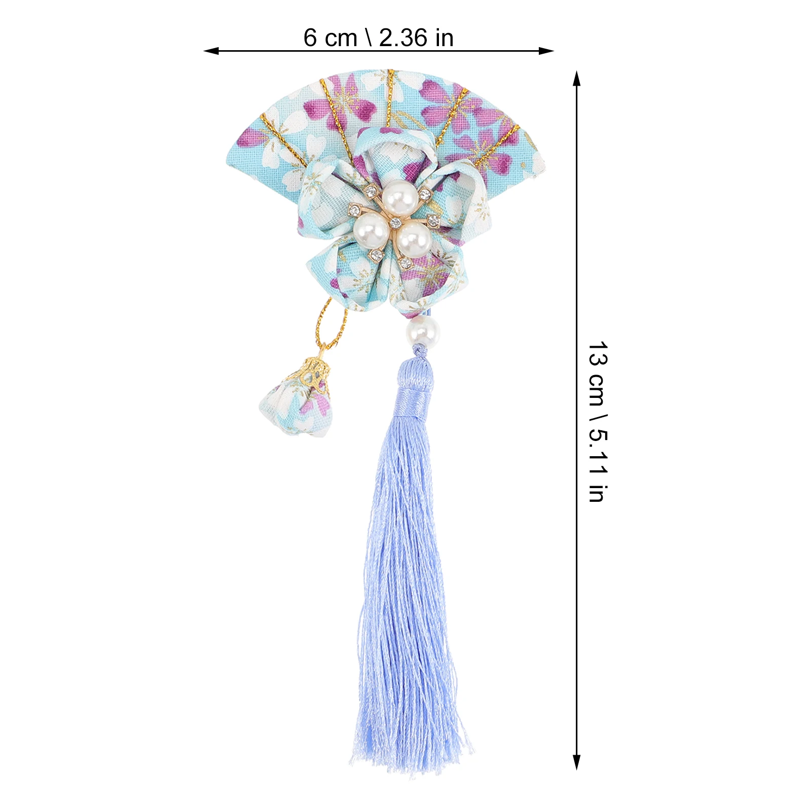 

2pcs Fan Tassel Hairpin U Shape Floral Japanese Decor Clip nament Styling Wide Uses Wedding Party Banquet Cosplay Christmas New