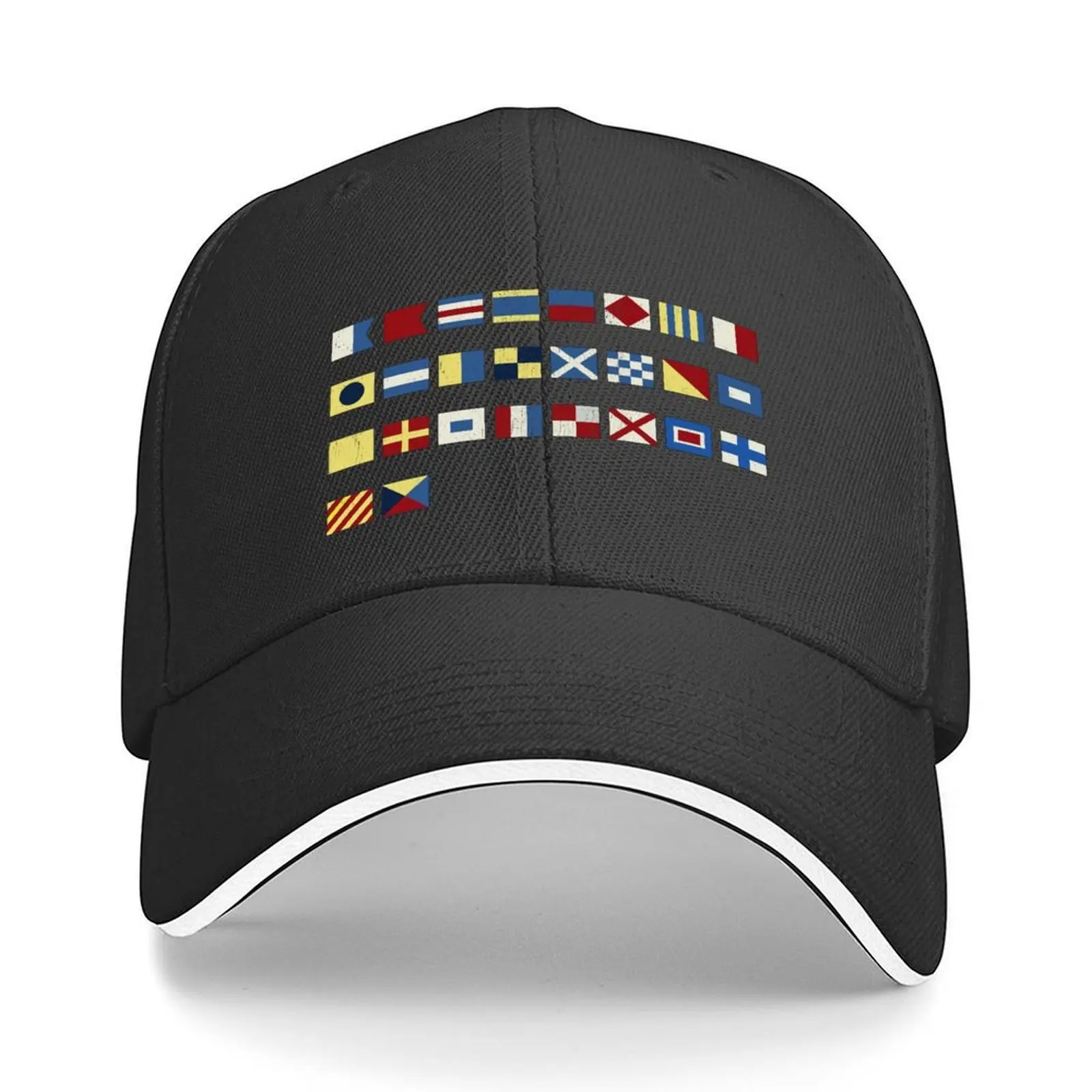 

Maritime Nautical Signal Alphabet Flags Baseball Cap Hood Sunhat Military Cap Man Mountaineering Baseball Men Women's