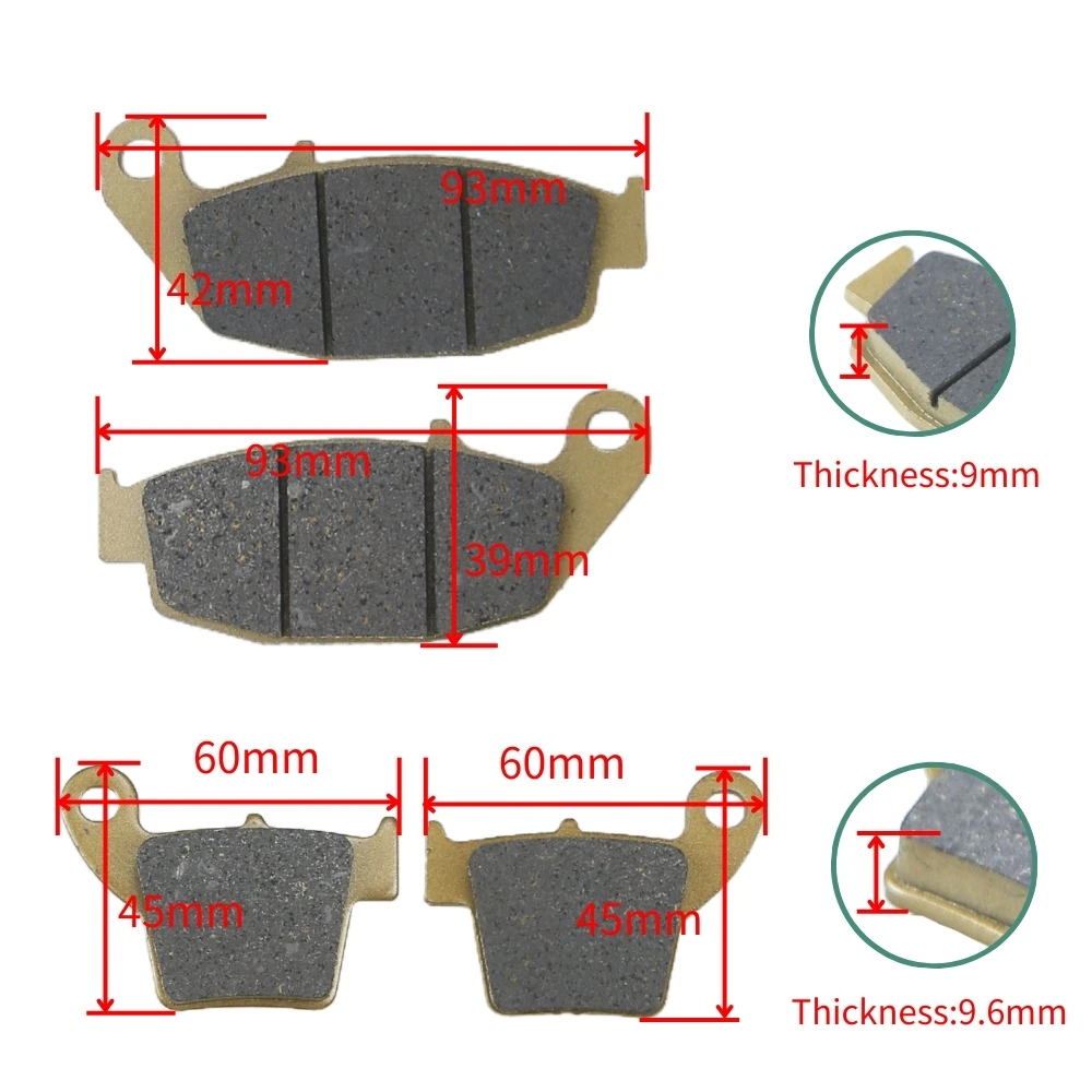 For Honda CRF 250R 450R 250X 450X 250RX 450RX 450RL 450RS 2002-2022 CR125 CR250 2002-2007 Motorcycle Front & Rear Brake Pads