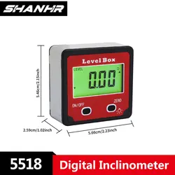 SHANHR Electronic Protractor Inclinometer Bevel Box Angle Finder Digital Inclinometer With Backlight Angle Measurement  Gauge