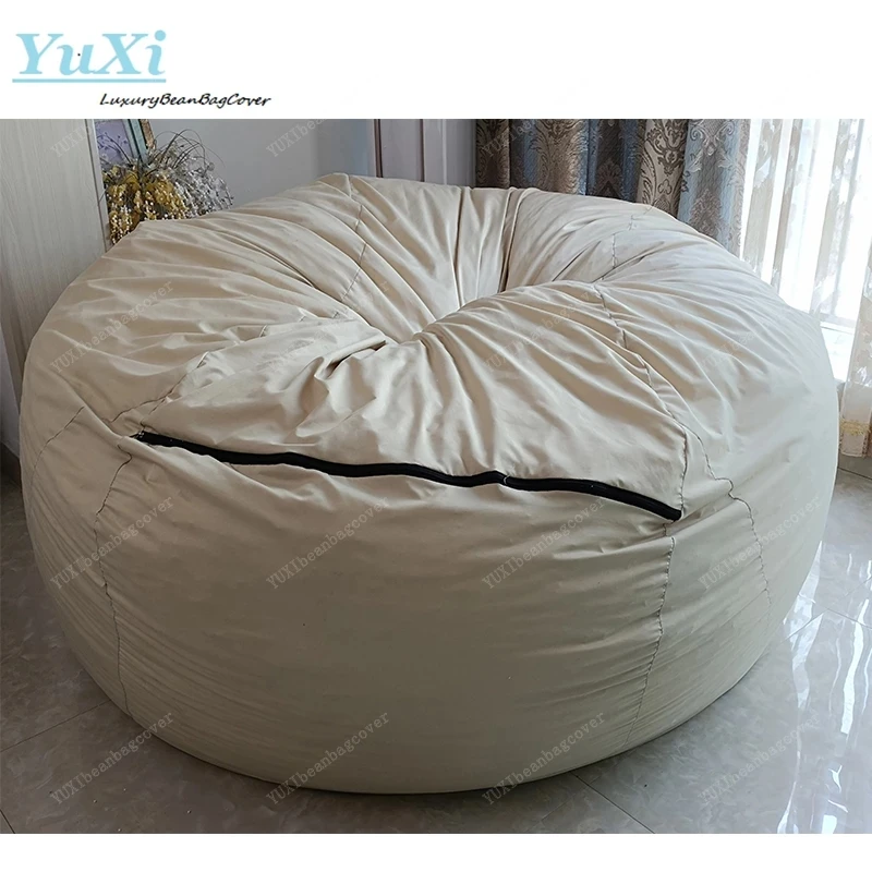 

1Pcs Recliner Giant Khaki Inner Liner Cover Home Lazy Sofa Bean Bag for Filling Foam Beads Couch Furniture Chair Cover