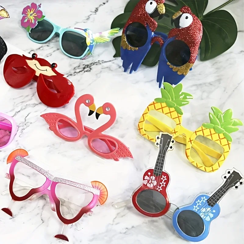 9 Pairs Hawaiian Glasses, Luau Party Sunglasses  Tropical  Dress Props, Fun Summer  Party Favors, Beach Themed Party  Decoration