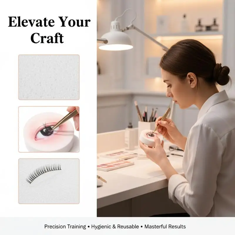 Eyelash Maker Model Set 1 3 5pcs Extension Training Practice False Lashes Reusable for Salon Students Display Stand