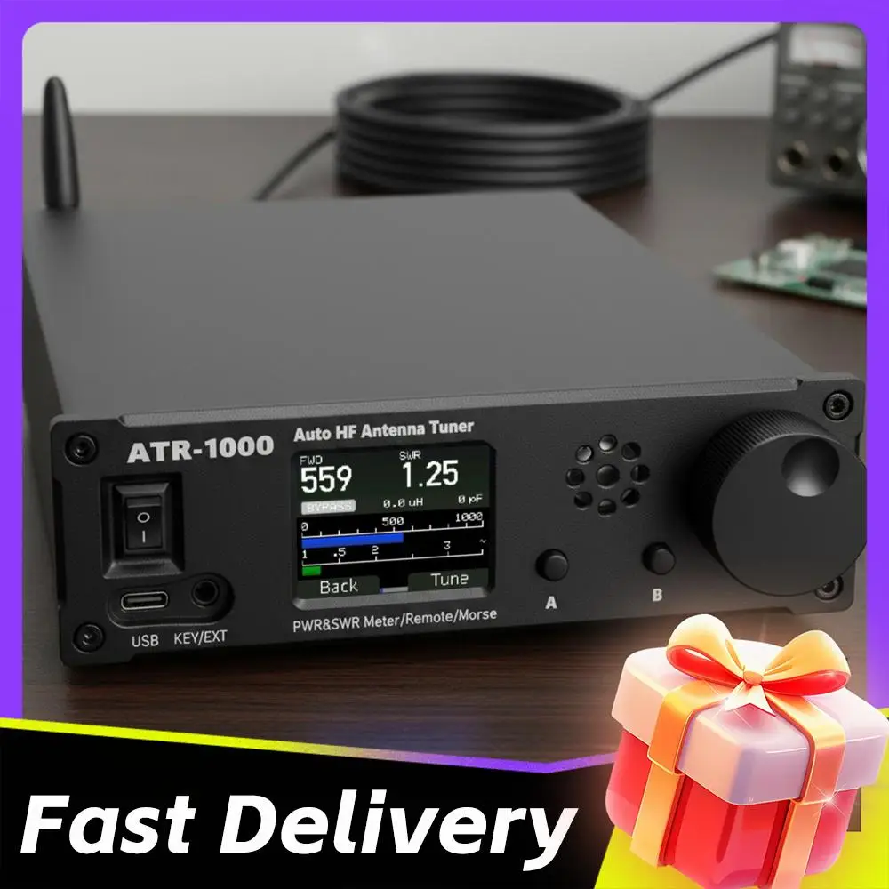 1000 واط AMNVOLT ATR1000 موالف هوائي أوتوماتيكي لأجهزة الراديو على الموجات القصيرة 1.8-30 ميجا هرتز HF واي فاي موالف تلقائي للتحكم عن بعد لـ YAESU ICOM #3