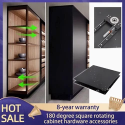 360-Degree Rotating Cabinet Hardware Accessories Creative Wardrobe Display Cabinet Manual Corner Mobile Storage Rack