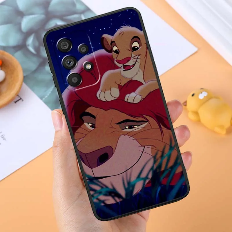Disney Cartoon The Lion King For Samsung A73 A72 A71 A55 A54 A53 A52 A51 A13 A22 A16 A15 A05s A14 A05 A06 5G Black Phone Case #3