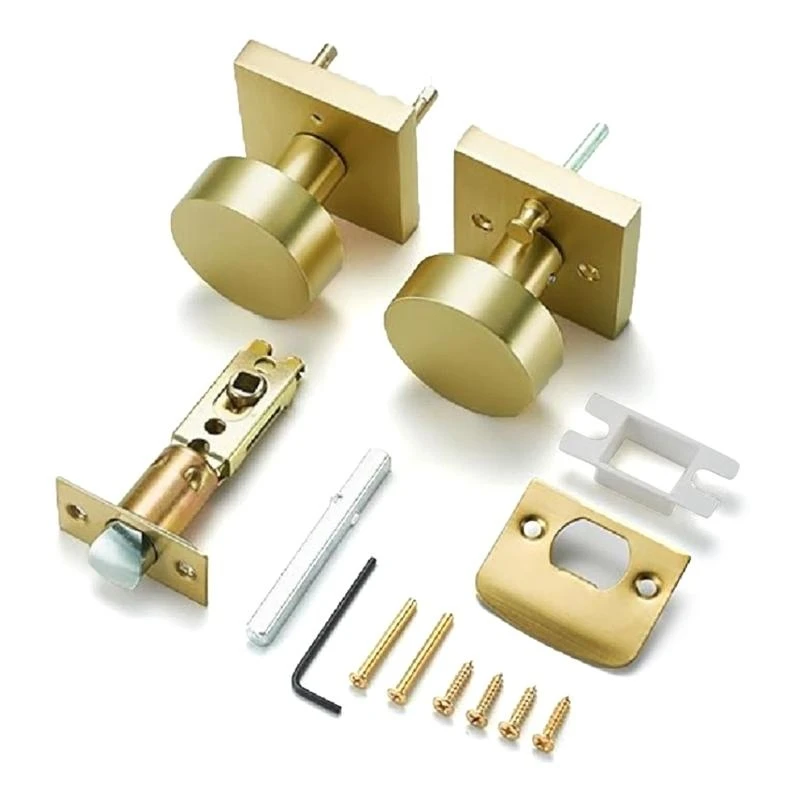 

652F Gold Interior Door Knobs Heavy Duty Square Designs Door Knobs Modern Door Knobs Upgrades for Bedroom & Bathroom Privacy