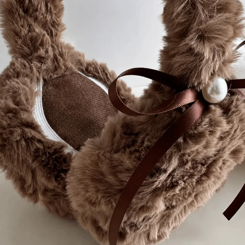 Fashion Warm Winter Earmuffs Faux Fur Folding Earmuffs Portable Thickened Ear Warmer for Women