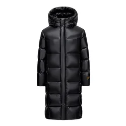 Top Quality Mens Women White Goose Down Jacket Mens Casual Slim Hooded Long Down Coats Outdoor Ski Thick Warm Coldproof Outwear