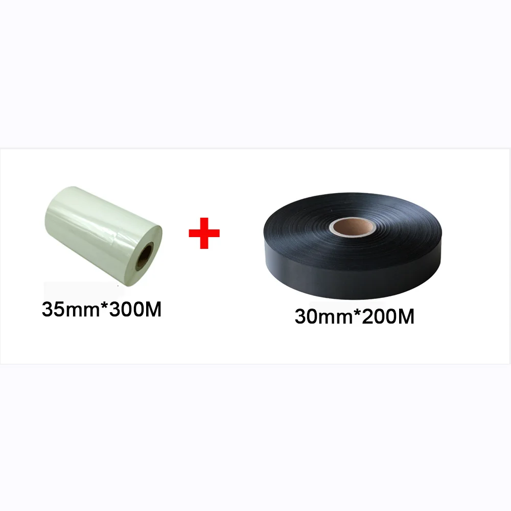 1 Roll 30mmx200M Washing Mark Label and 1 Roll 35mmx300M Print Ribbon