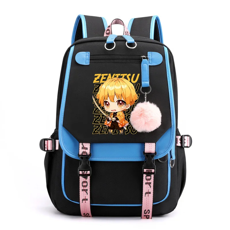 Sac à dos Agatsuma Zenitsu Harajuku pour adolescent, sac d'école de rue décontracté, sac à dos USB Anime, haute qualité, nouveau