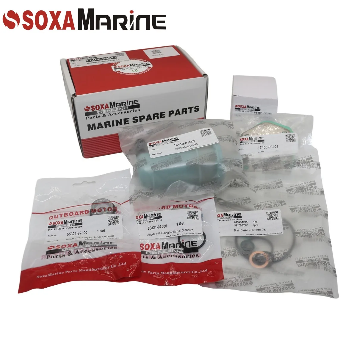 

Fit Suzuki 9.9 15 20 HP DF9.9B DF15A DF20A 2013+ Maintenance Kit Outboard Water Pump Rebuild Fuel Filter Drain Gasket