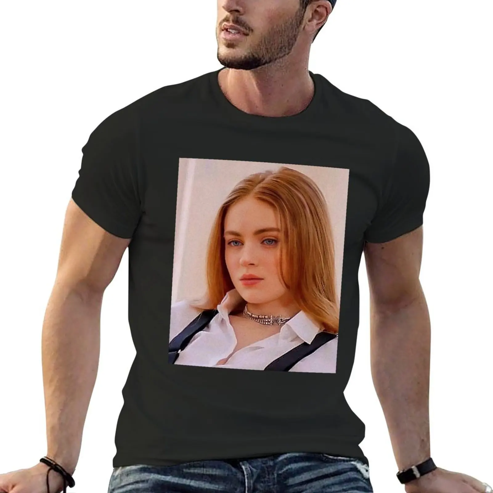 Sadie Sink T-Shirt summer shirt street wear workout shirts for men