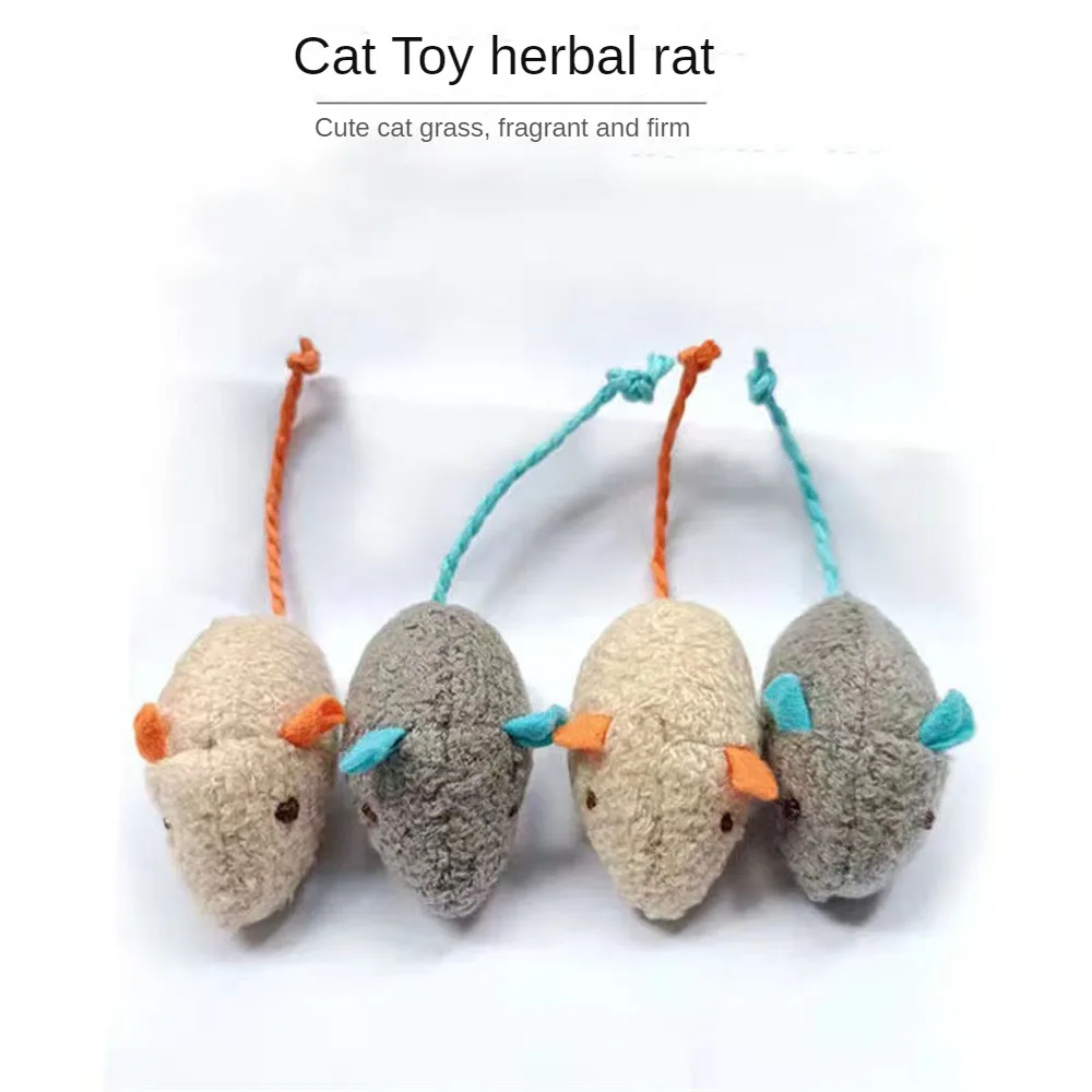 5pcs Plush Herbal Mouse New Cat Toy Simulates Mouse And Amuses The Cat Bite-resistant Toy Mouse Kitten Toys  Pet Supplies