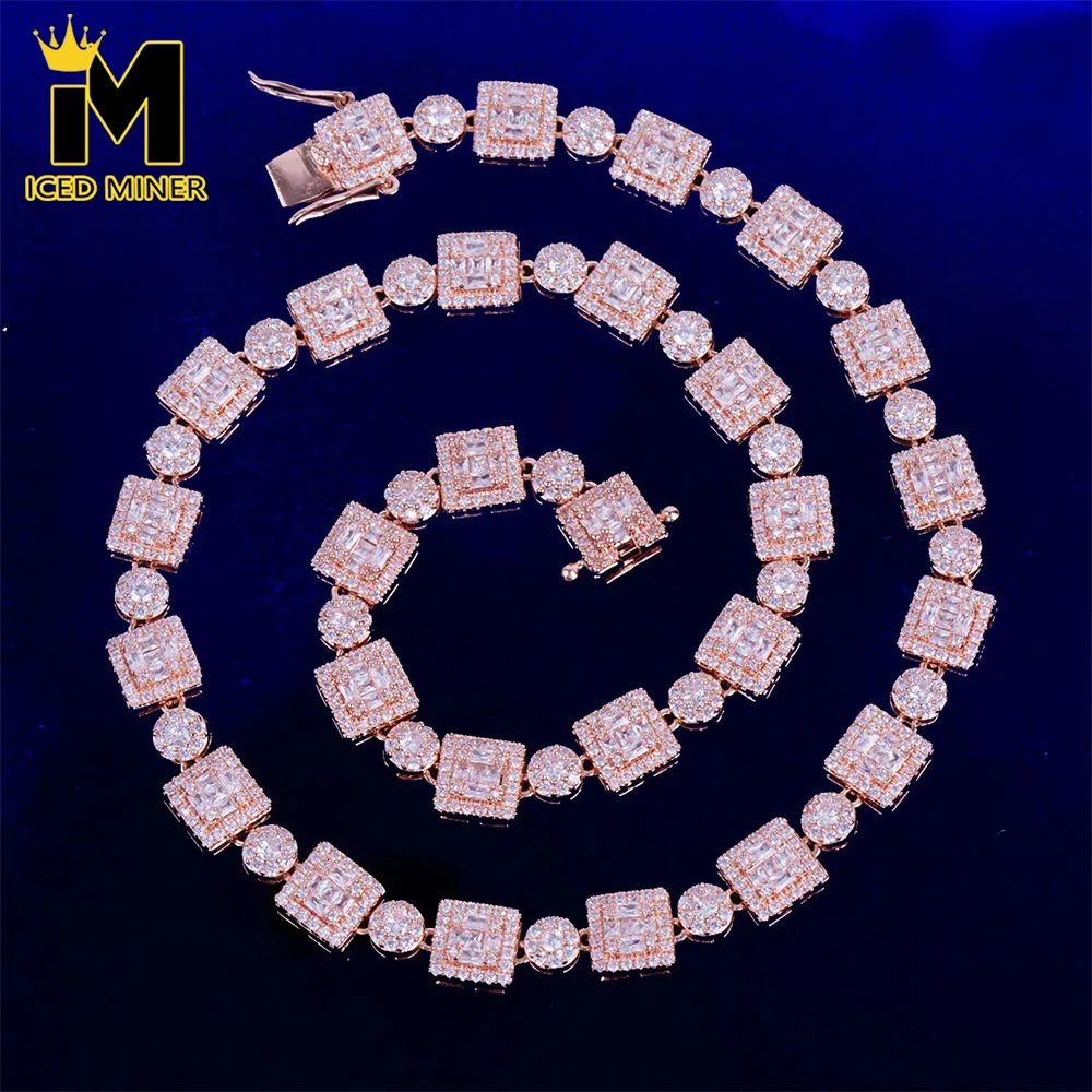 

Icedminer Square Iced Out Cuban Link Chain Necklaces For Men Women Full Zircon Choker Hip Hop Jewelry Free Shipping