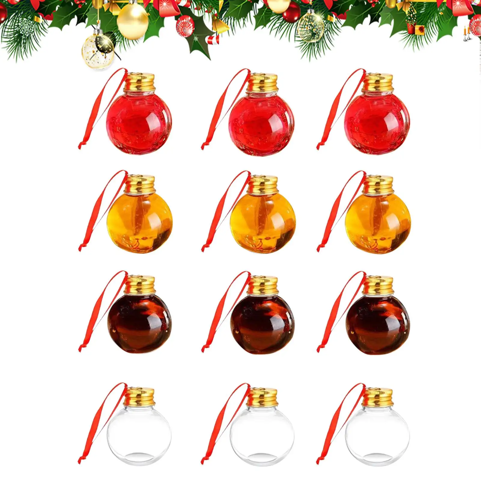 

Заполняемые рождественские украшения, 12 шт., прозрачные рождественские украшения, елочный шар с крышкой для свадьбы, дня рождения, семейного сбора, зимы