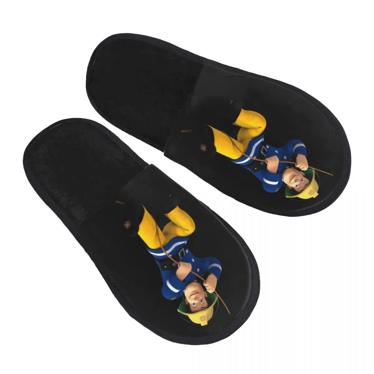 

Custom Fireman Sam Memory Foam Slippers Women Comfy Warm House Slippers