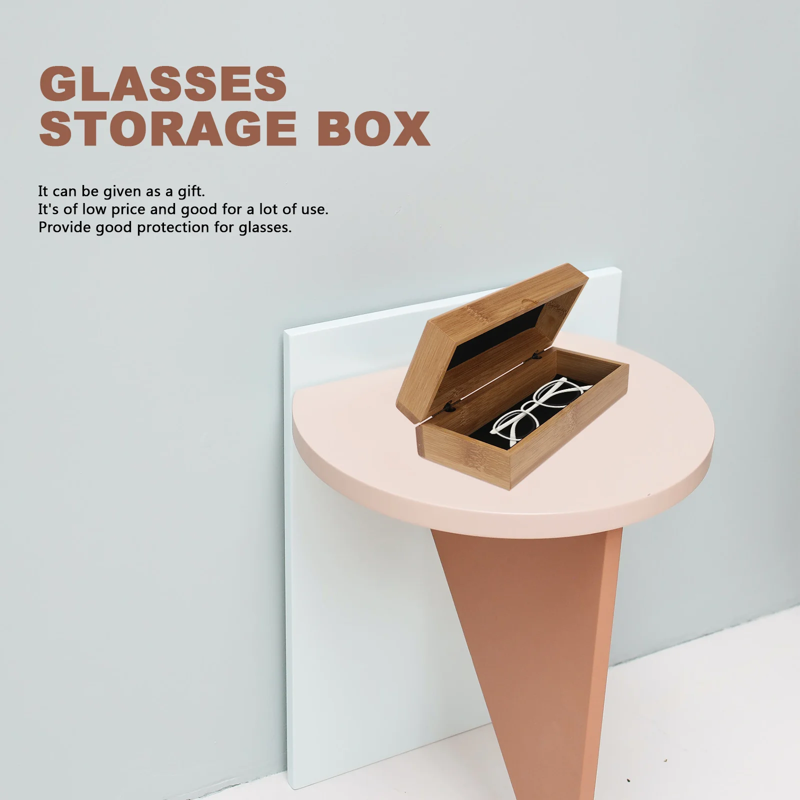 1 قطعة صندوق نظارات شمسية من الخيزران حافظة نظارات كاكي محمولة خفيفة الوزن لتخزين النظارات حافظة واقية