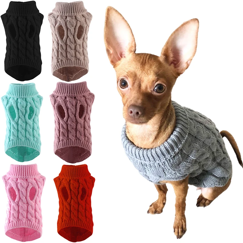 Maglioni per cuccioli di cane per cani di taglia piccola media vestiti per gatti inverno caldo dolcevita per animali domestici gilet per Chihuahua morbido cappotto Yorkie Teddy Jacket