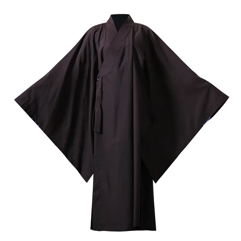 Buddhist Monk Robes Linen Robe Monks Gown Costume Ropa China Tradicional Mujer Zen Kung Fu Robes Meditation Clothing Unisex