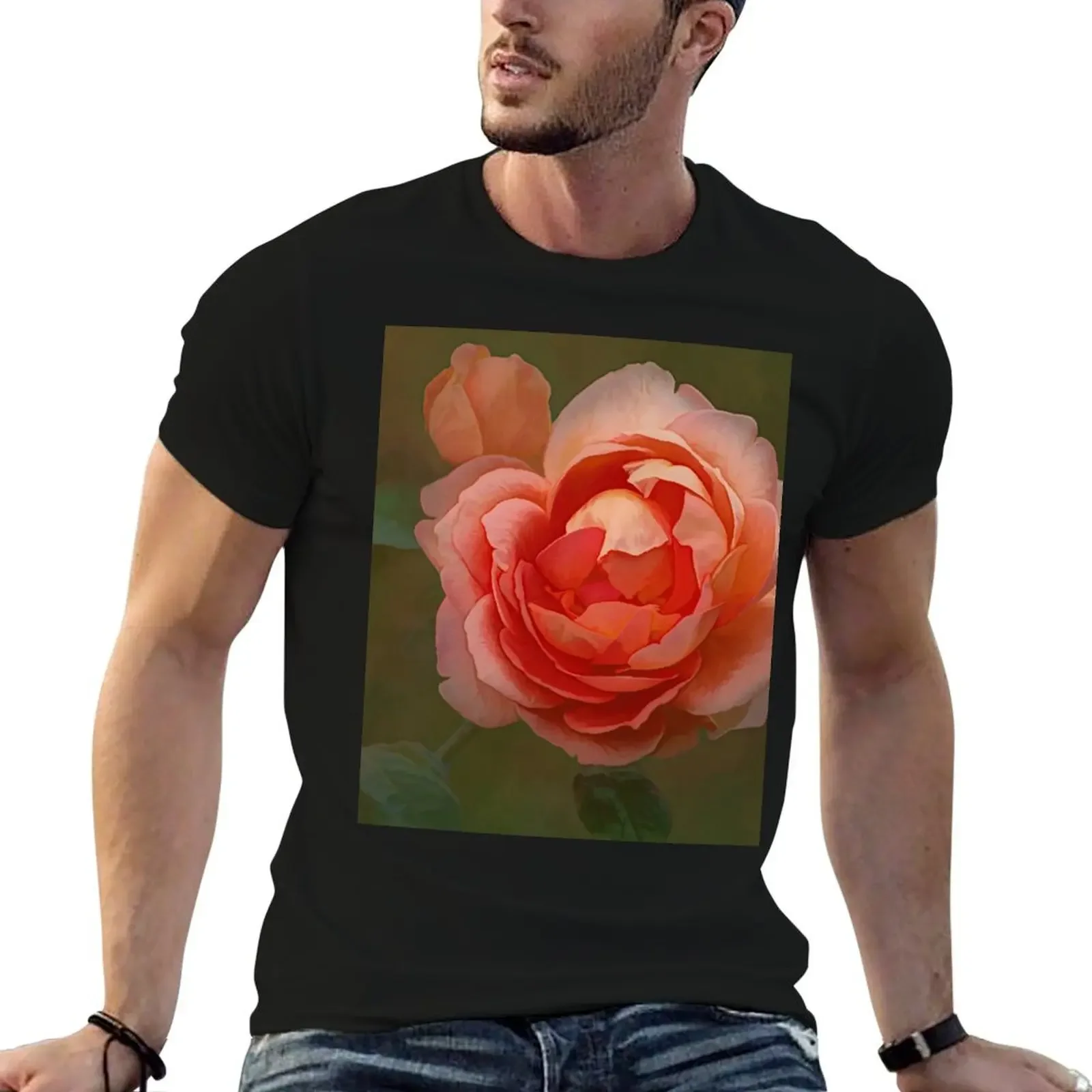 

Delicious Peach Rose T-Shirt luxury clothing labubu essential t shirt clothes for men