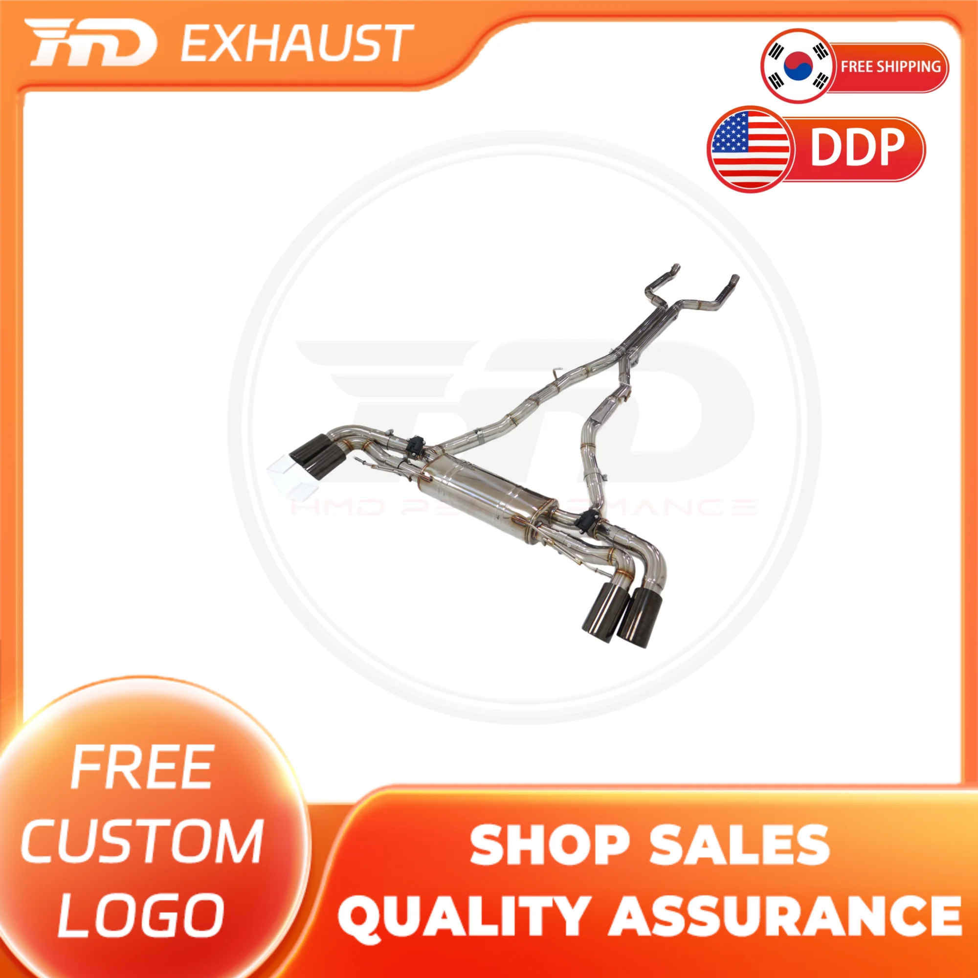 

HMD Exclusive customization Valved Catback Exhaust Pipe High Quality SS304 Performance Exhaust Systems for BMW X6 M50I