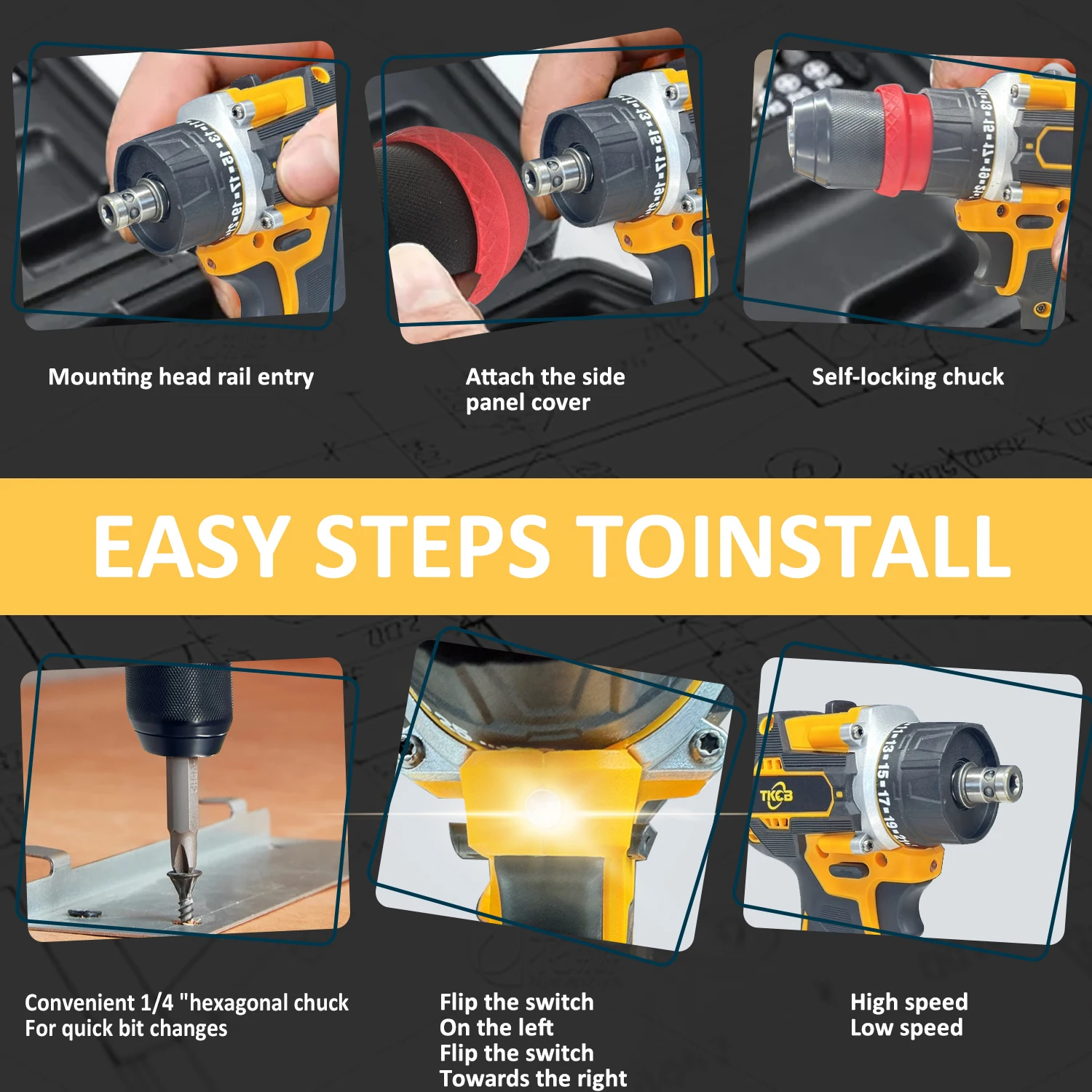 TKCB 25+1 Wireless Charging Electric Screwdriver Portable Brushless Mini Screwdriver Tool Set for Makita 18v Battery power tools