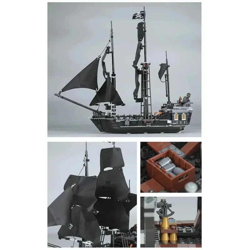 Nuovo 804 Grani Nave Pirata Perla Nera Set Ragazzi Intelligenza Assemblaggio Building Block Modello Compleanno Regalo Di Natale 4184