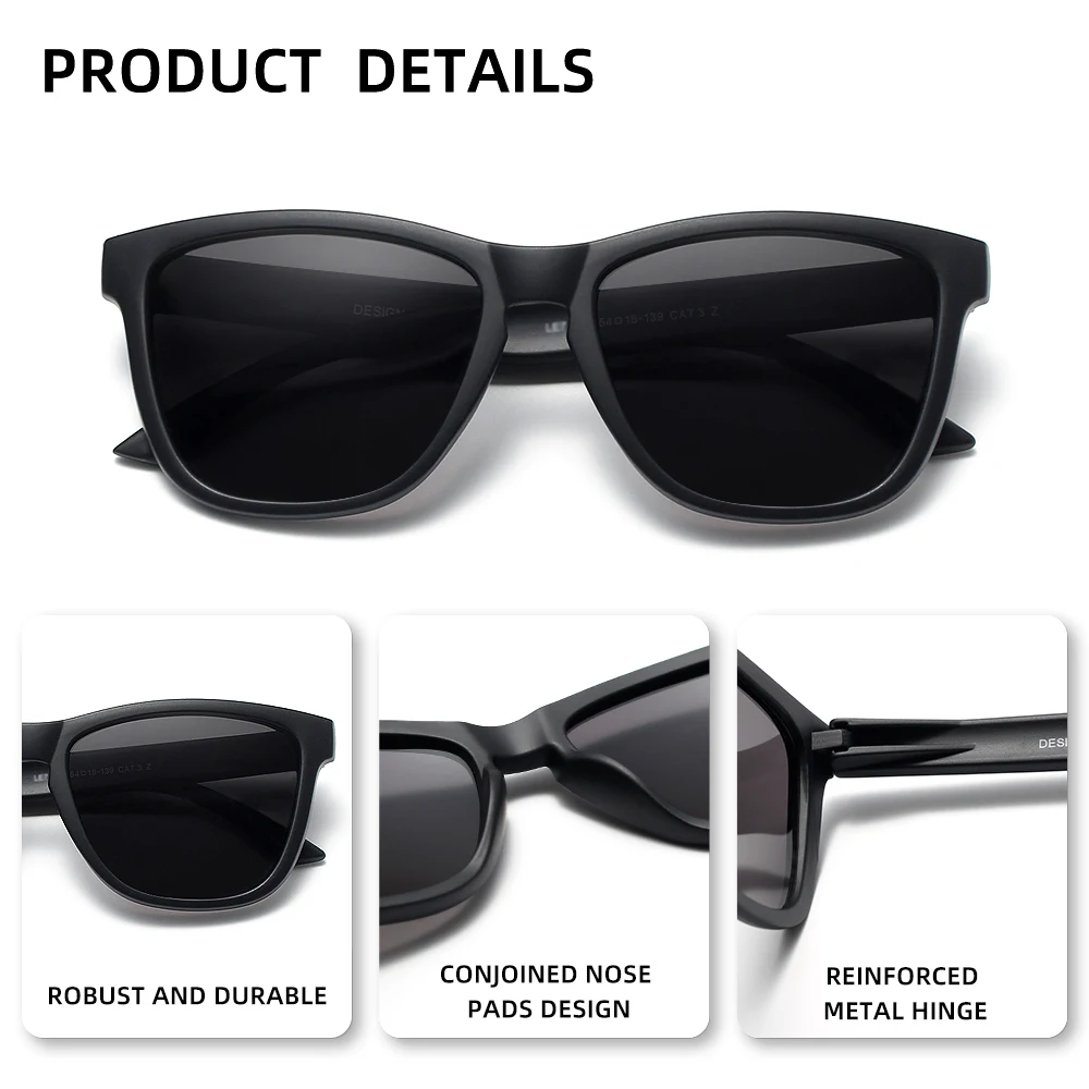 RBsunny موضة جديدة الرجال النساء النظارات الشمسية المستقطبة العصرية القيادة في الهواء الطلق الصيد UV400 المضادة للوهج إطار مربع النظارات