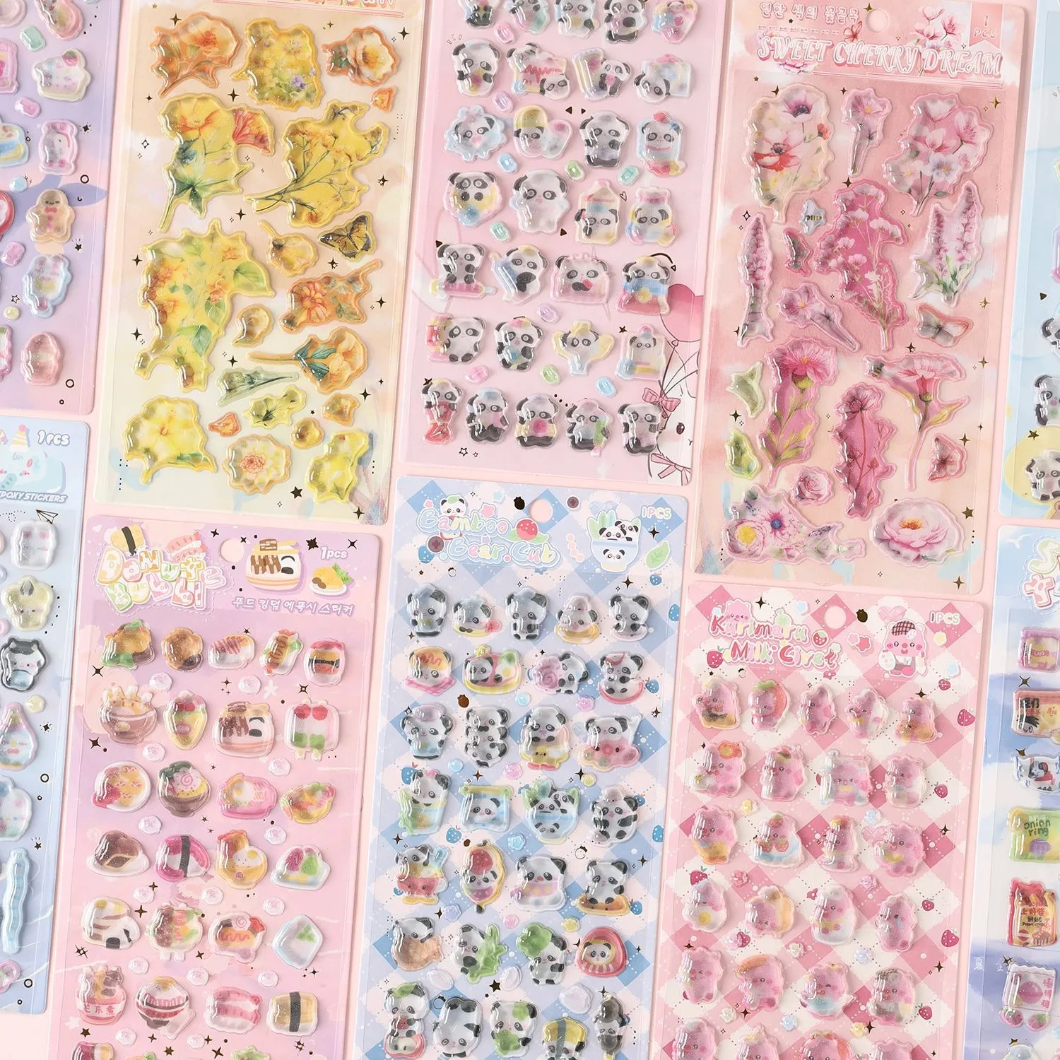 

5PCS New Plant Leaves 3D Relief Sticker Children's DIY Stickers Laptop Scrapbook Decal Cartoon Stickers Fans Party Favor