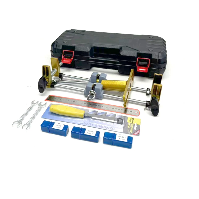 Door Lock Hole Opener Kit Door Lock Installation Kit Mortising Machine Mortise Jig with 3 Drill Bits for Wooden Doors