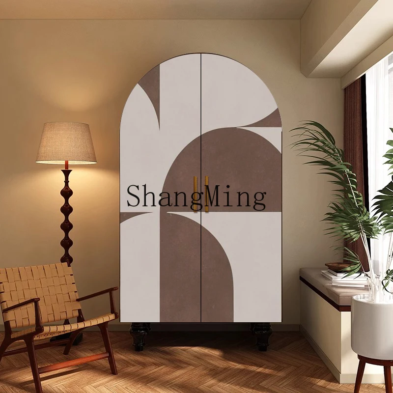 

SM new Chinese retro wardrobe cloakroom large capacity storage hanging clothes cabinet solid wood painted storage cabinet