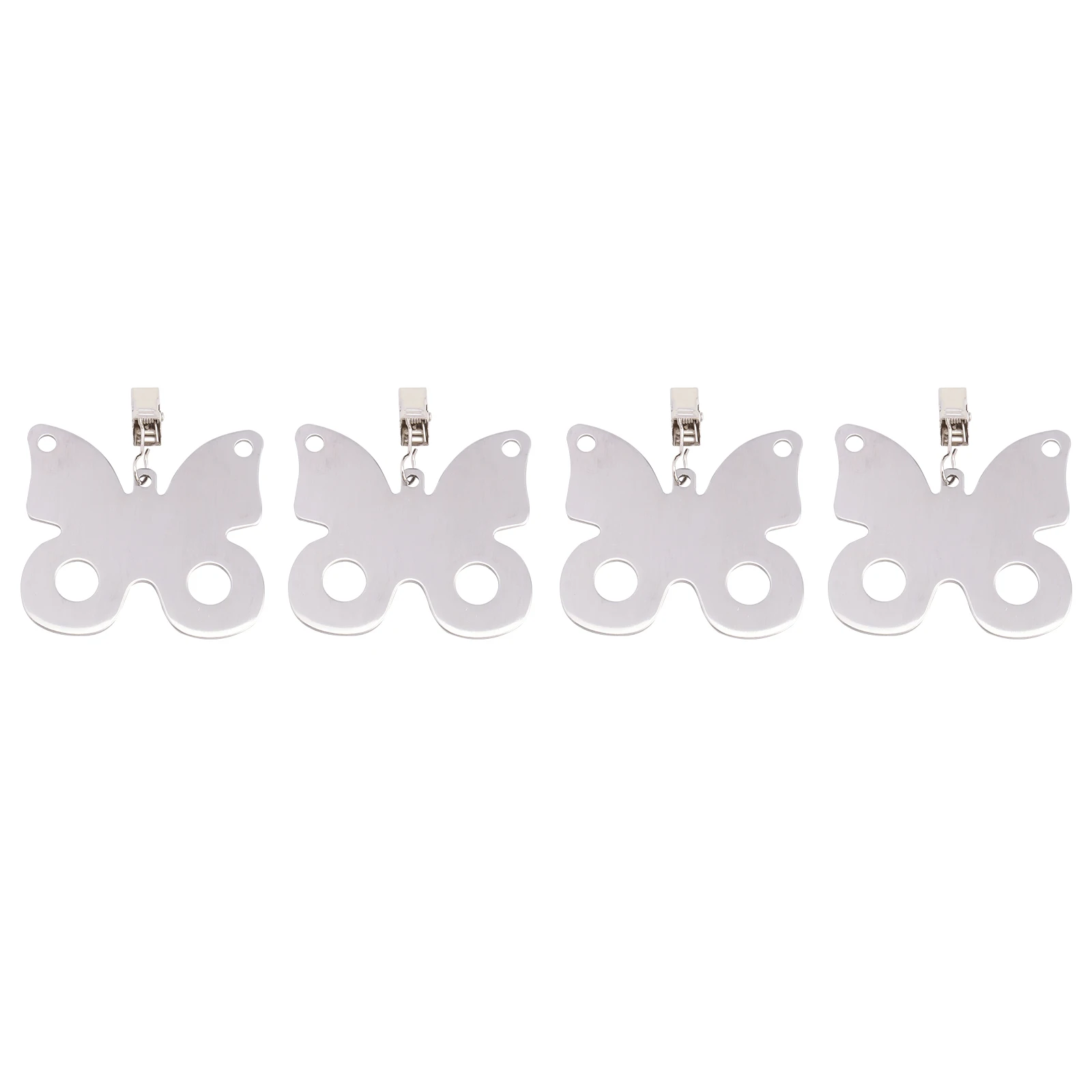

4 Pcs Curtains and Tablecloths Sinkers Holders Stainless Steel Picnic Clips Skirt Clamps