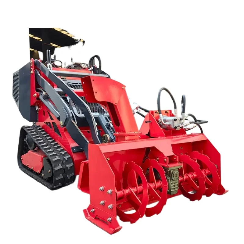 

CE&EPA 23hp Powerful Mini Skid Steer Track Loader with Large Hydraulic Flow Snow Blower Snowplow on Sale