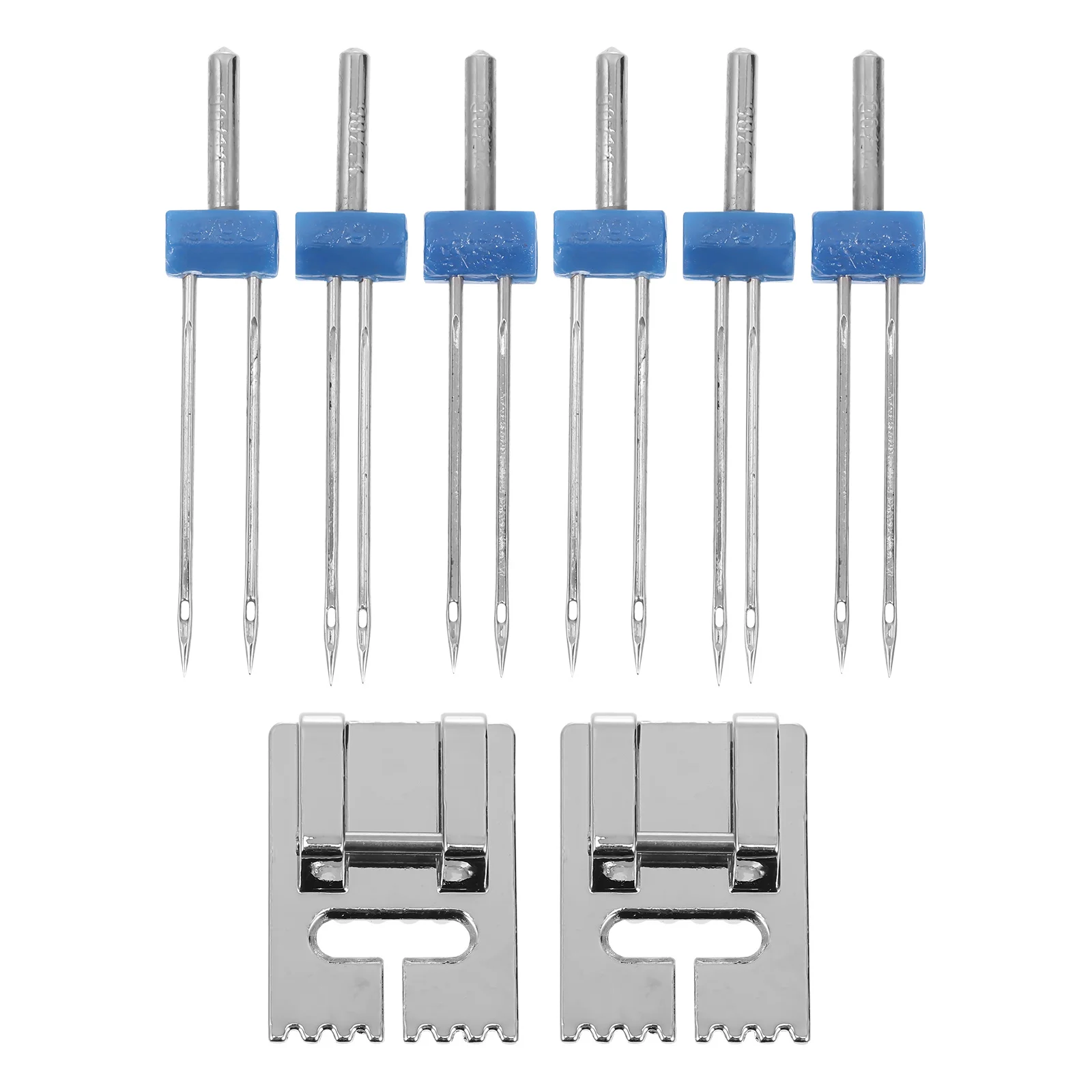 2 مجموعات ماكينة خياطة إبرة مزدوجة Pintuck طقم الضغط الفولاذ المقاوم للصدأ التوأم الإبر أدوات خياطة المحمولة المهنية #5