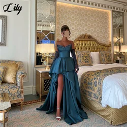 Lily Blue Stain Prom Dress Glitter Sweetheart Party Dresses Side Split Women's Evening Dress Sleeveless Formal Gown 프롬 드레스