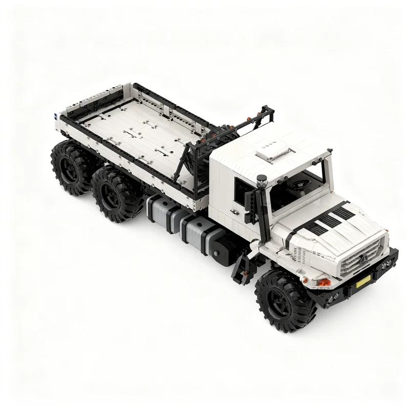 

3964 детали MOC: Техническая модель грузовика Mercedes-Benz Zetros 6x6 белого цвета, конструктор, архитектурные игрушки, рождественские подарки, развивающие игрушки