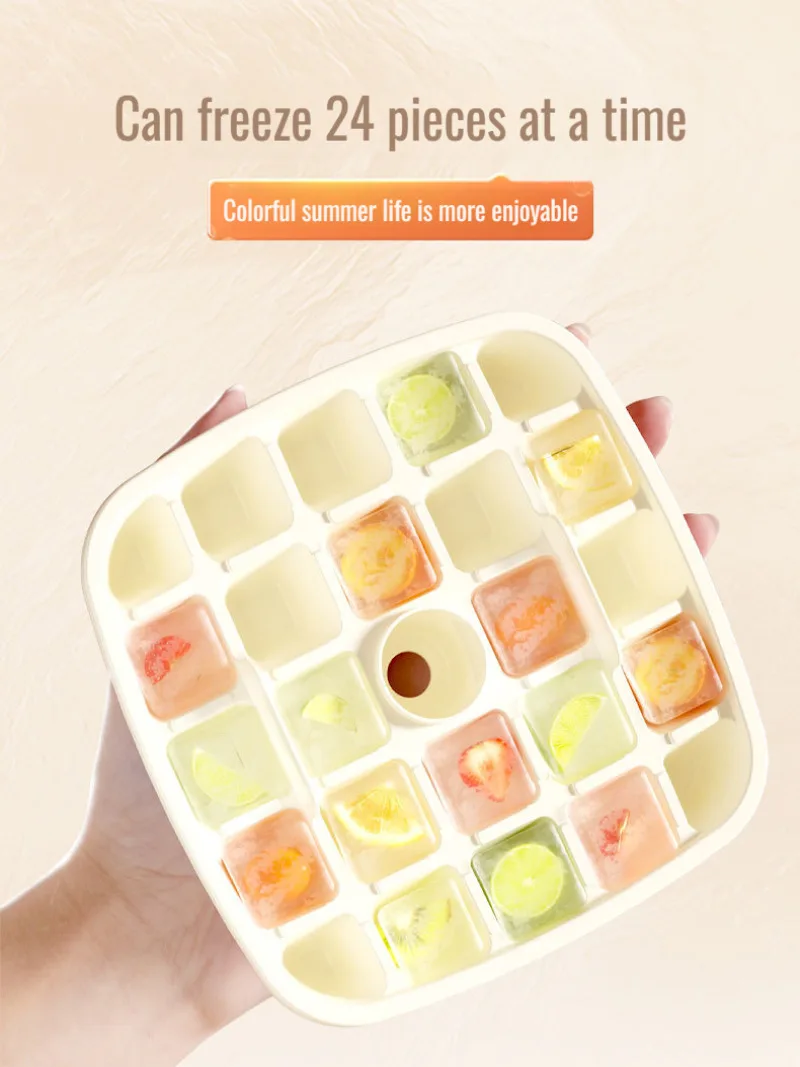 Home Large Capacity Press Silicone Ice Compartment Molds Freezer Ice Cubes Portable Ice Box Ice Balls Storage Box