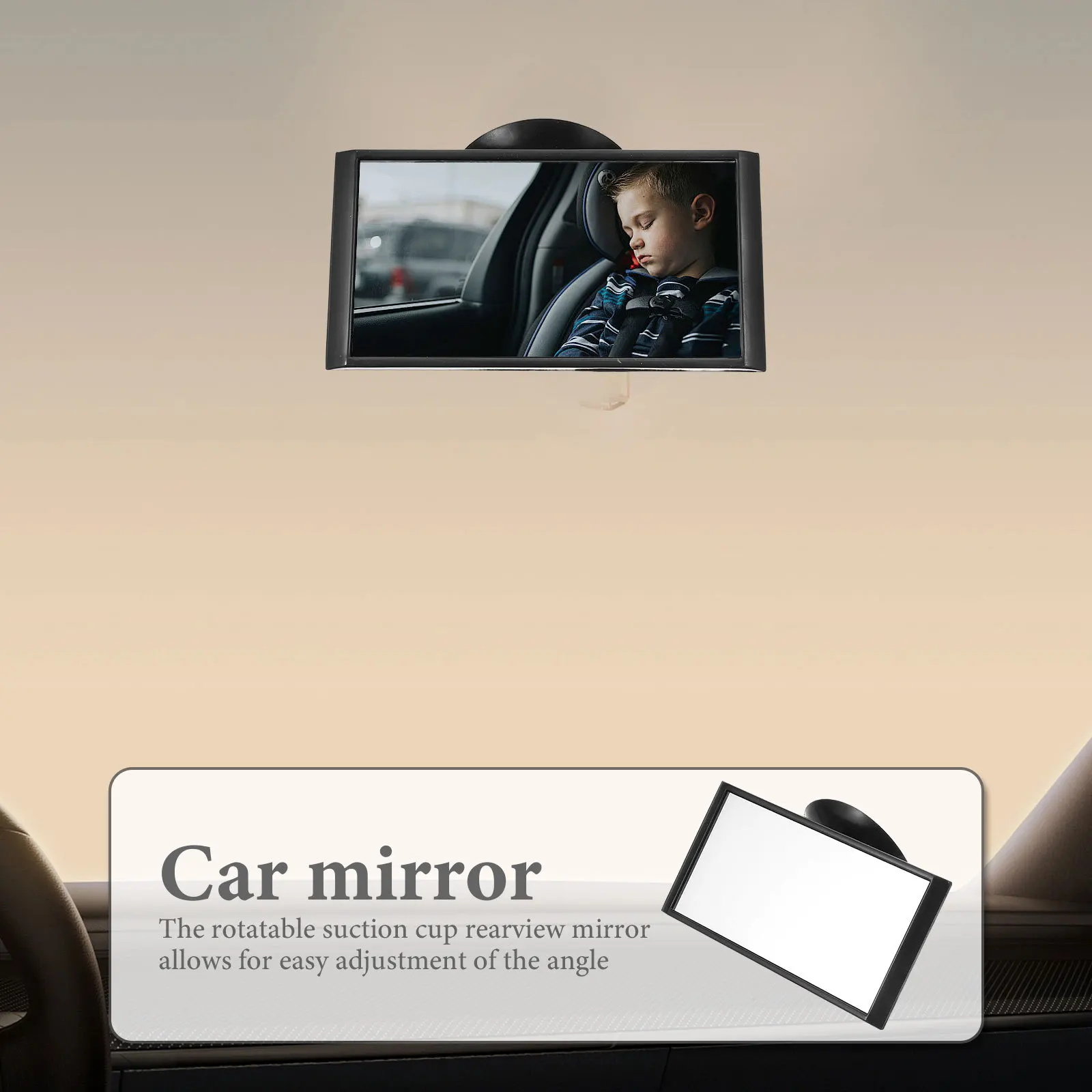 كوب شفط قابل للدوران، مرآة خلفية للسيارة، مرآة رؤية خلفية داخلية قابلة للتعديل، مجال رؤية واسع، ملحق عالمي #5