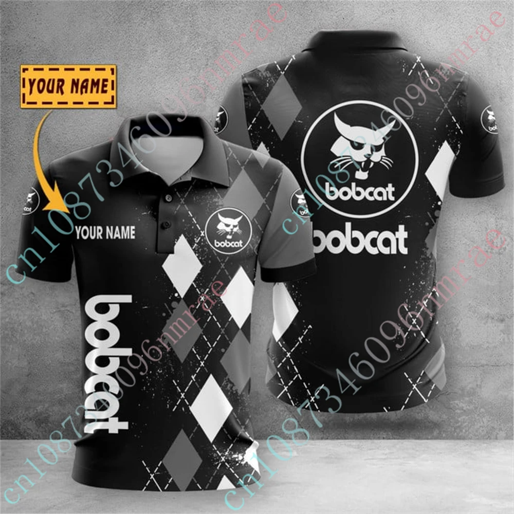 Bobcat Clothing Unisex Short Sleeve Top Anime Polo Shirts And Blouses Casual Golf Wear Harajuku T Shirt For Men Custom Logo