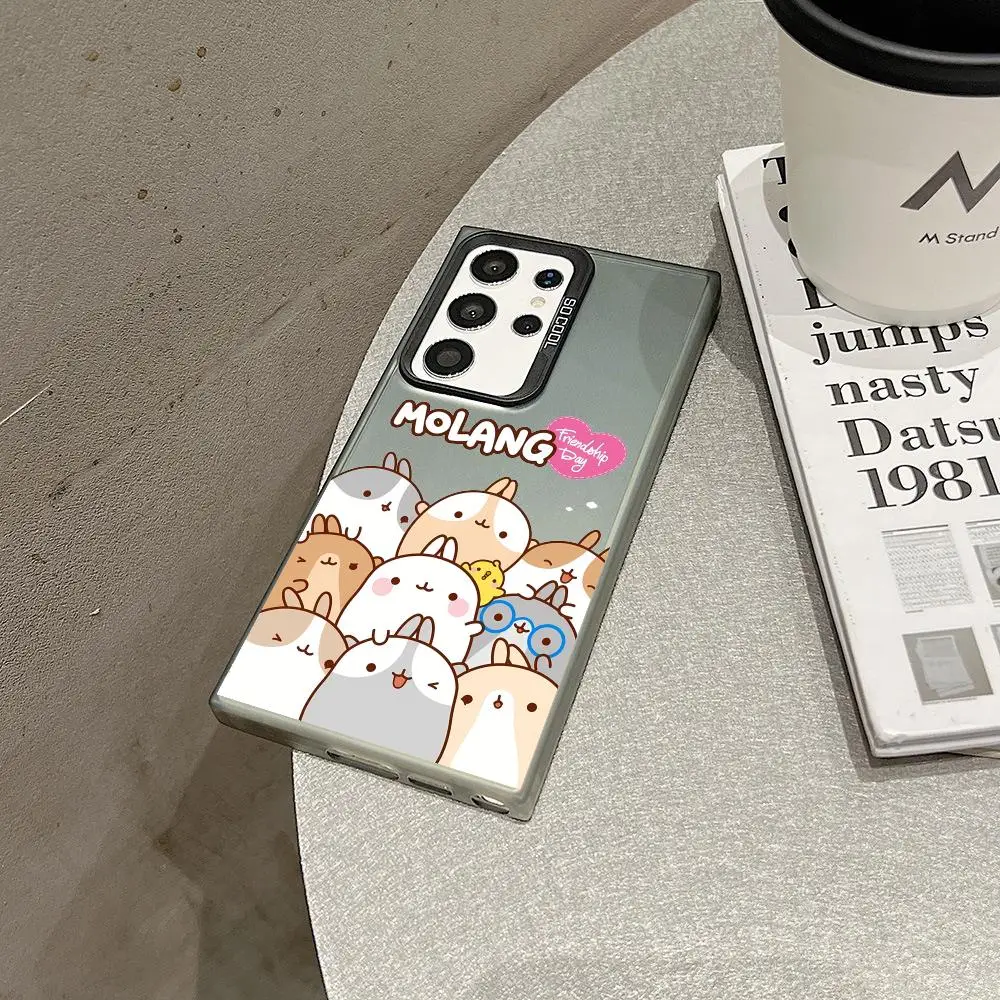 

Чехол для телефона Kawaii M-Molang для Samsung Galaxy S25 S24 S23 Ultra S22 Plus S20 A55, противоударный защитный чехол IMD