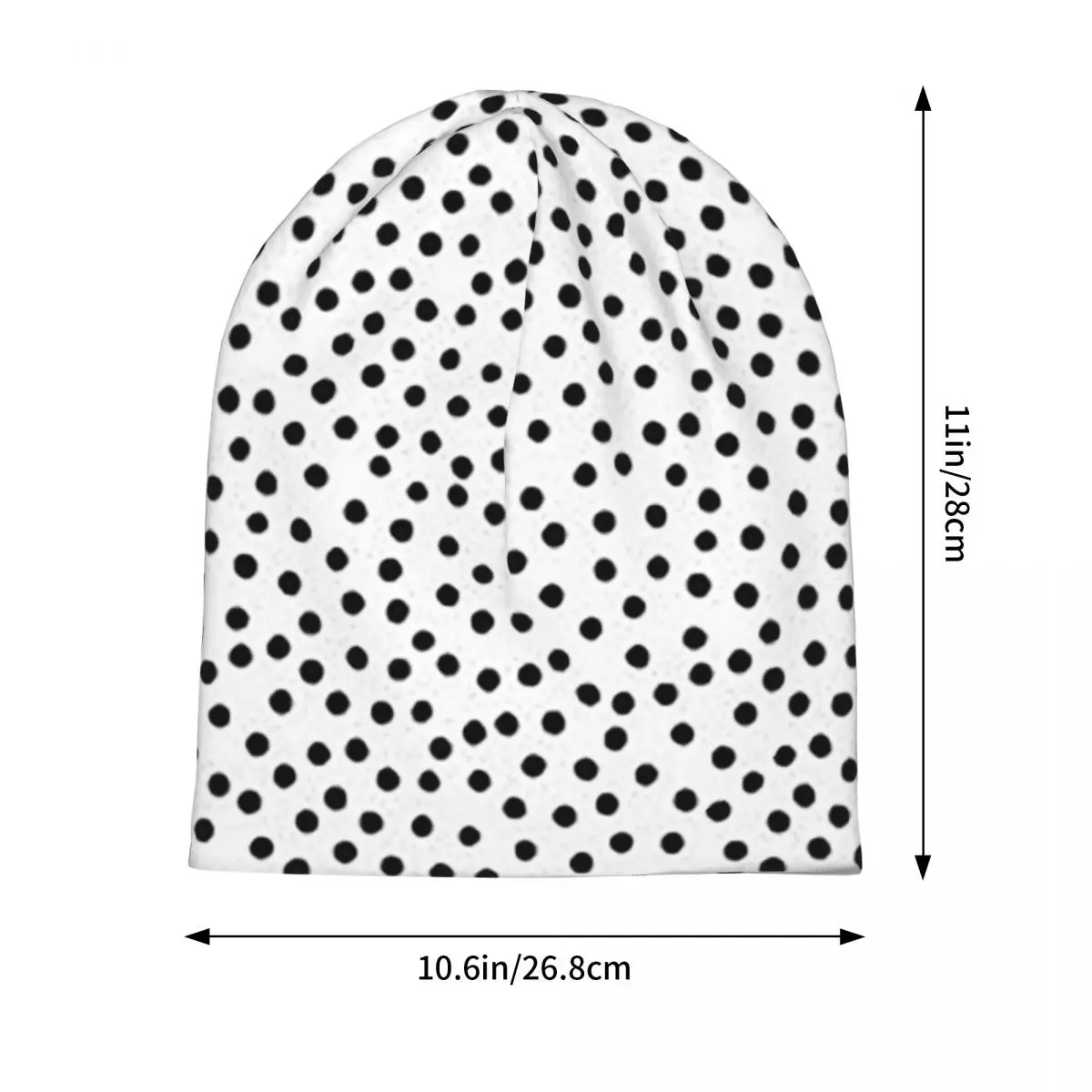 Black And White Polka Do Skullies Beanies Hats Warm Autumn Winter Outdoor Cap Knitted Bonnet Caps for Men Women Adult