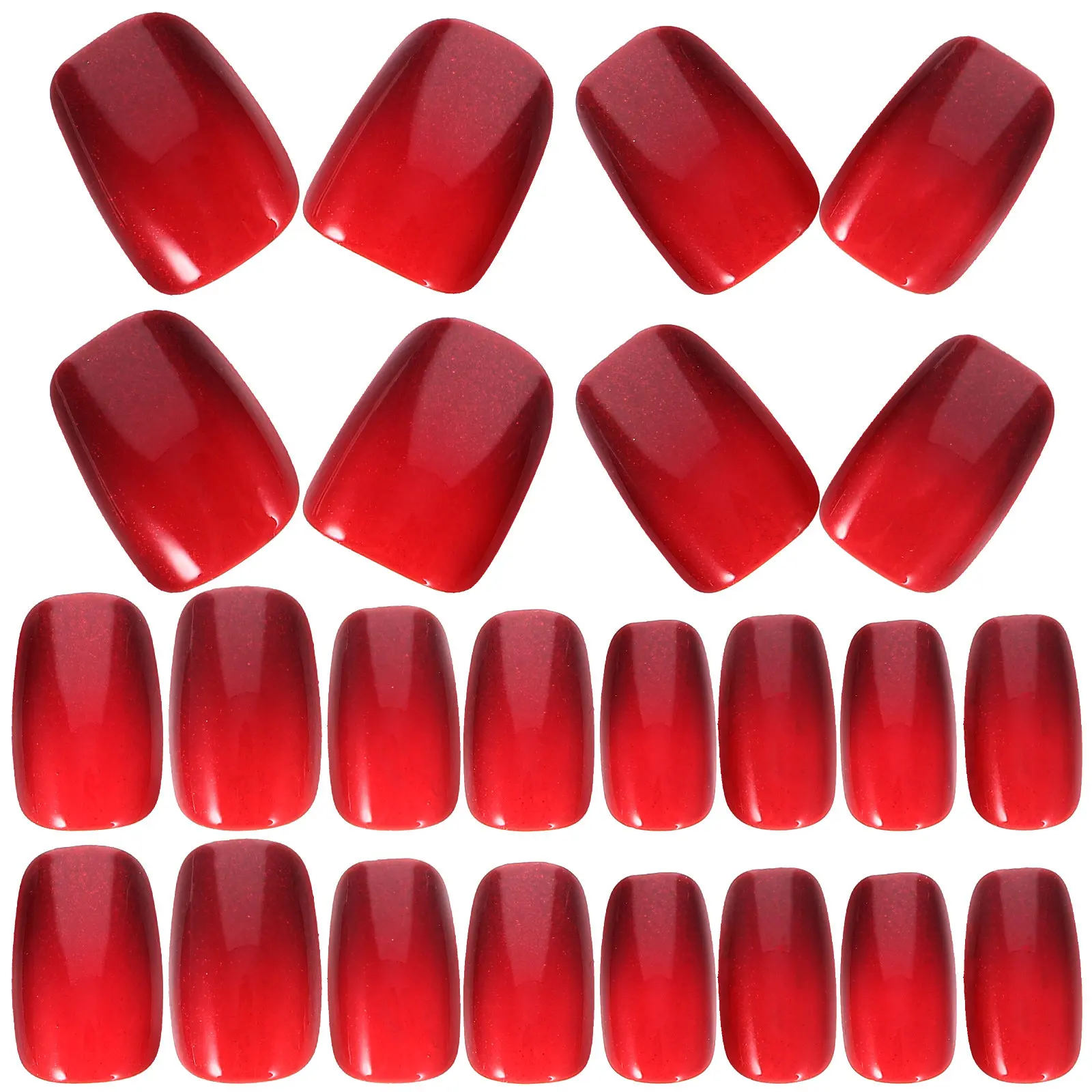 

24Pcs Red Press on Nails for Women Fake Nail Tips DIY Manicure Decorative False Nails for Birthday Wedding