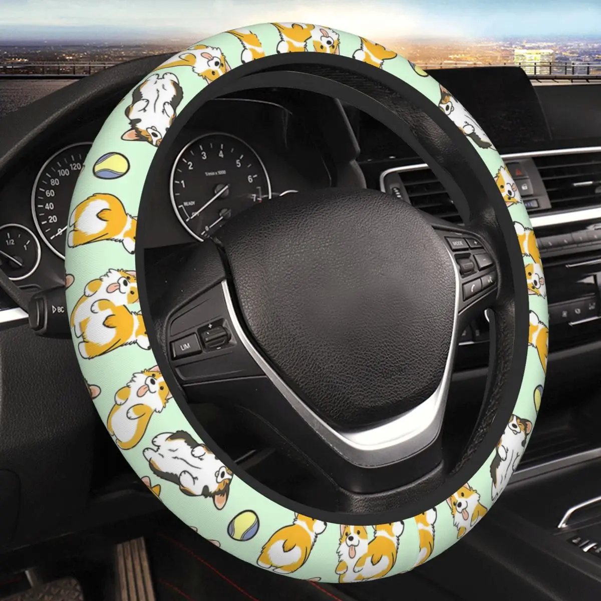 

Corgi Set Thickening Car Steering Wheel Cover 38cm Universal Suitable Car-styling Car Accessories